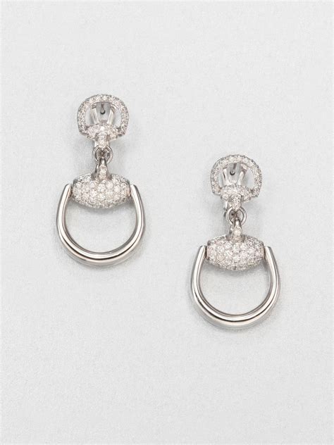 white gold gucci earrings